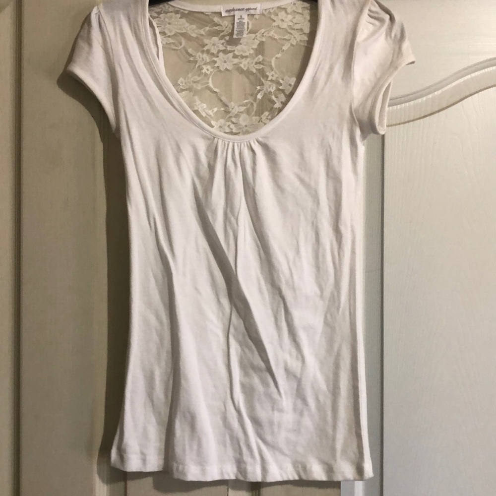 Lace cut out back shirt